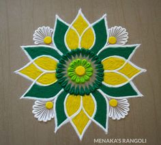 the design is made with green and yellow colors