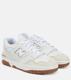 550 Leather Sneakers in White - New Balance | Mytheresa Shoes For School, Back To School Shoes, New Balance 550, Pretty Shoes Sneakers, Dr Shoes, Shoe Wishlist, Cute Sneakers, Everyday Shoes, Aesthetic Shoes