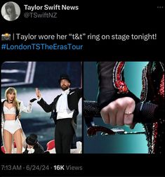 taylor swift tweets about her ring on stage tonight at london's theras tour