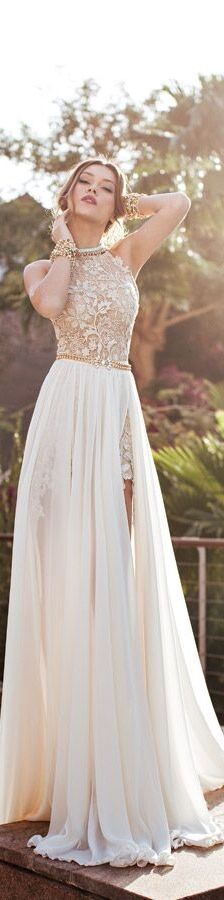 #julie vino bridal eden wedding dress Sukienki Maksi, Backless Evening Gowns, Bridget Bardot, Halter Prom Dresses, Wedding Dresses 2014, Dress Backless, Lace Prom Dress, Long White Dress, Grad Dresses