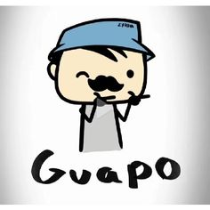 a man with a mustache and hat on his head is standing in front of the word'gupo '