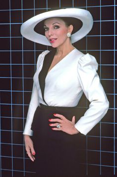 Dynasty Tv Show, Alexis Carrington, Dame Joan Collins, Dynasty Outfits, Side Angle, Mad Hatters, Joan Collins, 1980s Fashion, Trending Today