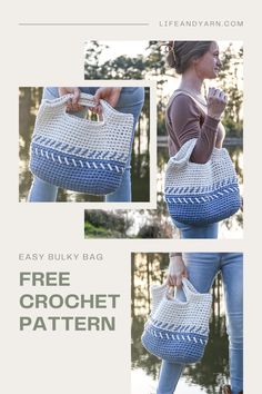 the free crochet purse pattern is shown