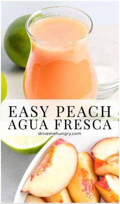 an easy peach agua fresca recipe with fresh fruit