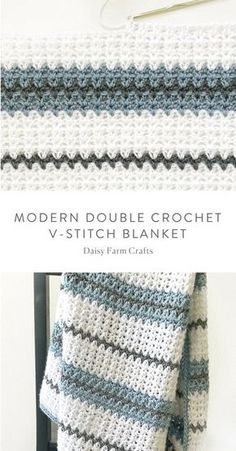 the modern double crochet v - stitch blanket