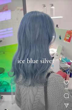 Ice Blue Hair Ombre, Silver Blue Purple Hair, Pastel Blue Hair Highlights, Light Blue Hair Underneath, Dull Blue Hair, Hazy Blue Hair, Blue Ash Hair Color, Ice Blue Hair Color
