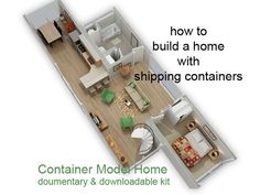 the floor plan for a home with shipping containers