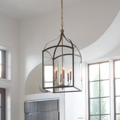 Hinkley Lighting Clarendon 6 - Light Lantern Geometric Chandelier & Reviews | Perigold Foyer Lantern, Entry Chandelier, Entryway Light Fixtures, Entryway Chandelier, Foyer Lighting Fixtures, Entry Lighting, Foyer Chandelier, Entryway Lighting, Lantern Chandelier