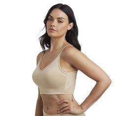 This modern cropped cami from Naomi & Nicole Shapewear is ideal under short tops, layering, or instead of a conventional bra. The pull over design has no clasps or hooks in the back while the wireless foam cups provide no show through confidence. This modern cropped cami from Naomi & Nicole Shapewear is ideal under short tops, layering, or instead of a conventional bra. The pull over design has no clasps or hooks in the back while the wireless foam cups provide no show through confidence Side Show, Most Comfortable Bra, Foam Cups, Comfortable Bras, Spaghetti Strap Top, Cropped Cami, Short Tops, Panel Siding, Shapewear