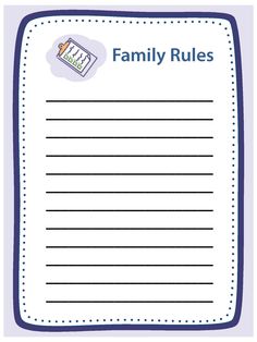 a family rules page with a baby's name on it