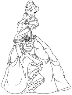 the princess from disney's sleeping beauty coloring page with her dress and tiara