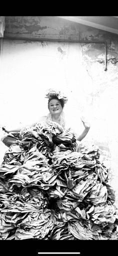 Made of 1000ds of sheets of used papers. This dress is made for the Queen of Trash and Waste. Pet Supplies, Queen, The Queen, Beauty Book, Display Homes, Digital Prints, United States, Collectibles, Music Clothes