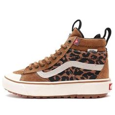 Vans Unisex SK8-Hi MTE-2 High-Top Sneakers Brown Leopard 'Brown Black White' VN0A5HZZA0A (SNKR/Skate/High Top/Leopard Print) White Sneakers Dress Outfit, Hi Top Sneakers Outfit, Goth Country, Leopard Tennis Shoes, Leopard Shoes Outfit, Vans Boots, Dress And Sneakers Outfit, Cowgirl Look, Sneakers Brown