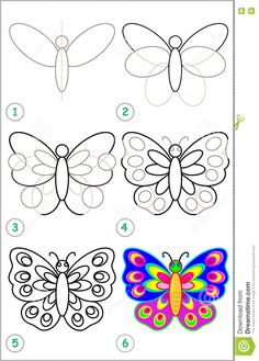 how to draw a butterfly with easy step by step instructions for kids and beginners