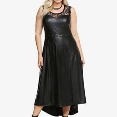 Tripp Gothic Dress 5x Black Stretch Hi-Lo Maxi Sleeveless Sweetheart Lace Faux Belt Keyhole Back 95% Polyester, 5% Spandex 52" Bust, 48" Length, 60" Back Length Size 5x By Tripp For Torrid. Tripp Dress, Tripp Nyc Dress, Pastel Goth Dress, Corset Top Dress, Yellow Plaid Dress, Garter Dress, 90s Slip Dress, Burnout Velvet Dress, Red Plaid Skirt