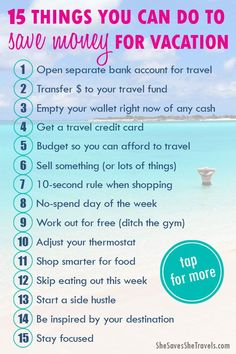 the top ten things you can do to save money for vacation