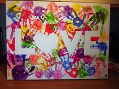 a painting with the word love painted on it