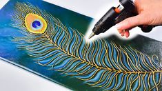 Can you make ART with a… Glue Gun?? STUNNING Peacock Feather  | AB Creative Tutorial