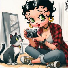 July 11th is All American Pet Photo Day

https://linktr.ee/frescura_

#Cartoon Character #BettyBoop taking a photograph of her #cat #catlover #photoshop #aiart
