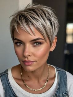 Summer Pixie Cut, Sassy Pixie Haircut, Sleek Short Hair, Shaved Pixie, Funky Short Hair, Short Hair Pixie Cuts, Very Short Haircuts, Super Short Hair, Short Grey Hair