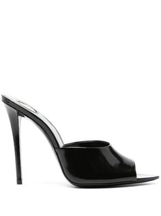 Saint Laurent Goldie 110mm Leather Mules - Farfetch Ladies Heels, Gorgeous Heels, Color Cafe, Heels Sandals, Leather Mules, Shoe Obsession, Heeled Sandals, Mules Shoes