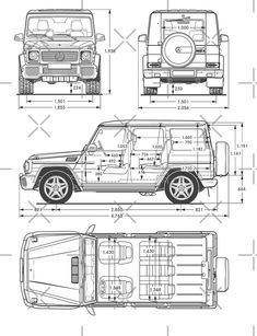 the jeep is shown in this drawing, and it's not very large enough to fit