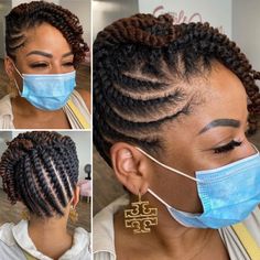 Flat Twist Updo With Bangs, Protective Updos For Black Women, Natural Hair Twist Hairstyles, Hair Twist Hairstyles, Natural Hair Styles Black Women, Twist Hairstyles For Natural Hair, Wavy Hair Short, Short Twist