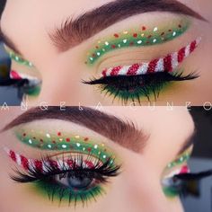 X Mas Makeup Look, Christmas Makeup Looks Black Women, Xmas Makeup, Fantasy Make-up, Holiday Eye, Make Up Designs, Flot Makeup, Christmas Eye Makeup