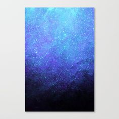 a blue and purple background with stars in the night sky canvas print on white wall