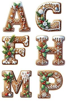 the letters are decorated with christmas decorations