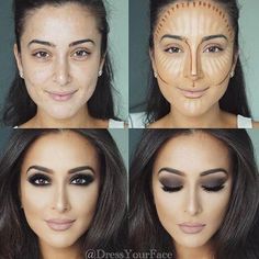 Make Up Contouring, Machiaj Smokey Eyes, Make Up Mata, Bentuk Alis, Mekap Mata, Makeup Contouring, Contouring Makeup, Smink Inspiration