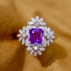 "Rest assured, our shop specializes in authentic jewelry with natural stones from around the world, including rubies, sapphires, emeralds, tourmalines, amethysts, and opals. Our gold options are top-quality in 14k and 18k, and our diamonds are high-quality with D-E color and VS clarity, guaranteeing genuine, natural diamonds without fake stones. -------------------- SETTING: Metal: Solid 14K & 18K Gold Metal Color: Rose gold, Yellow gold, White gold Weight:4.08g (may vary depending on the ring s Sapphire Ring Art Deco, Sapphire Ring Gold, Art Deco Sapphire Ring, Jewelry Box Design, Vintage Sapphire Ring, Fake Stone, Gold Sapphire Ring, Gold Cushions, Purple Diamond