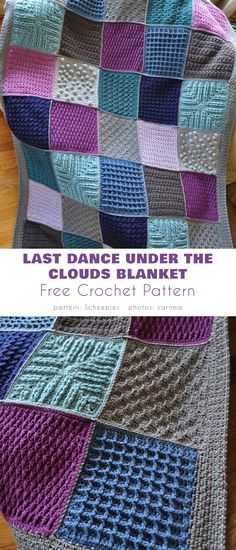 a crocheted blanket that has been made with different colors