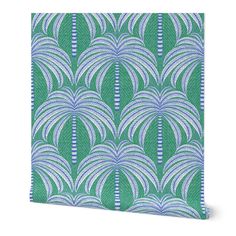 a blue and green wallpaper with an abstract design on it's side,