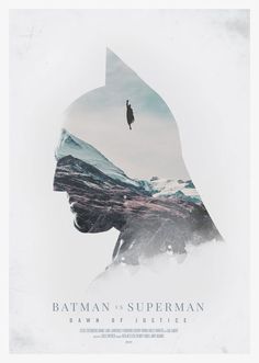 the poster for batman and superman dawn of justice is displayed in front of a white background