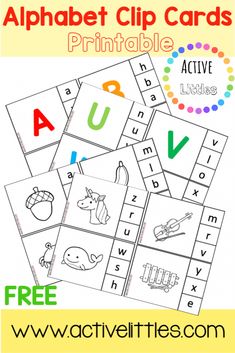 printable alphabet clip cards for kids to practice letter recognition and matching with their own pictures