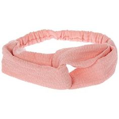 a pink headband is shown on a white background and has a knot in the middle