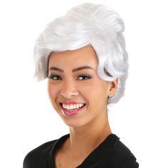 Disney's Cinderella Fairy Godmother Wig for Adults:Sing your favorite magical words, and you'll soon be in stylish silver thanks to this officially licensed Adult Fairy Godmother Wig from Disney's Cinderella. This costume wig brings woven white and gray synthetic fibers together into a French twist style. It is all set on top of a mesh cap with an elastic band to ensure a snug fit for almost anyone. Thanks to the swept bangs, it's the perfect way to top off a Fairy Godmother costume.Product Deta Disney Fairy Godmother, Cinderella Wig, Godmother Costume, Fairy Godmother Costume, Wig Design, Cinderella Fairy Godmother, Authentic Costumes, Fun Costumes, Disney Adult