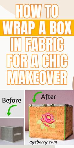 how to wrap a box in fabric for a chic makeover with step by step instructions