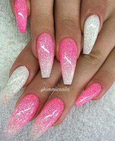 (paid link) The Best other Nail Ideas Whitees for 2020. Pink Nails Acrylic Design Glitter, Hot Pink And Sparkle Nails, Pink White Sparkle Nails, Hot Pink Nails With Silver Glitter, Hot Pink Sparkle Nails Acrylic, Hot Pink Glitter Nail Designs, Hot Pink And Silver Prom Nails, Hot Pink And Silver Nail Designs, Hot Pink And Silver Nails Acrylic