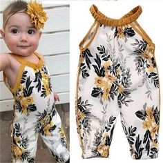 Baby Girls Jumpsuit, Floral Pattern Sleeveless Loose Romper, Summer One-Piece Long Pants Jumpsuit Pants Perfect for your kids in daily wear and suitable to photograph, which is very cute. The casual babies wears are made from high quality material that is soft, gentle and comfortable. It's a beautiful and comfortable outfit for little babies to wear. Size Charts Size(cm) 70 Length: 36 Bust: 48 Waist: 48 Advised Age: 0-3 Months 80 Length: 40 Bust: 51 Waist: 51 Advised Age: 3-6 Months 90 Length: 4 Ella Bella, Sleeveless Romper Jumpsuits, Summer Jumpsuit, Summer Baby Clothes, Toddler Romper, Kid Girl, Jumpsuit Outfit