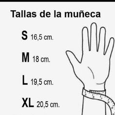 a hand with a measuring tape around it and the words talas de la muneca