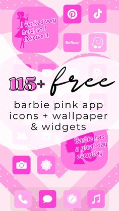 Barbie app icons, Barbie aesthetic app icons, cute aesthetic app icons, summer app icons. Cute Aesthetic App Icons, Barbie Homescreen, Pink Aesthetic App Icon, Pink App Icons Aesthetic, Barbie Phone, Wallpaper Widgets, Pink App Icons, Free Barbie