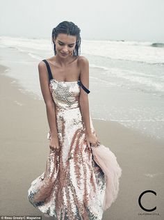 Emily Ratajkowski sparkles on the sand as the cover girl for C Magazine | Daily Mail Online Fashion Photography, Valentino Gowns, Emily Ratajkowski, Primavera Estate, Sequin Dress, Backless Dress Formal, Fashion Magazine, Editorial Fashion, Formal Dresses Long