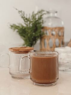 Clear Glass Coffee Mugs, Glass Coffee Mug, M Design, Tea Glasses, Ribbed Glass, Design Master, Glass Coffee Mugs, Cute Kitchen, Deco Table