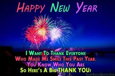 happy new year wishes for friends and family with fireworks in the sky over water,