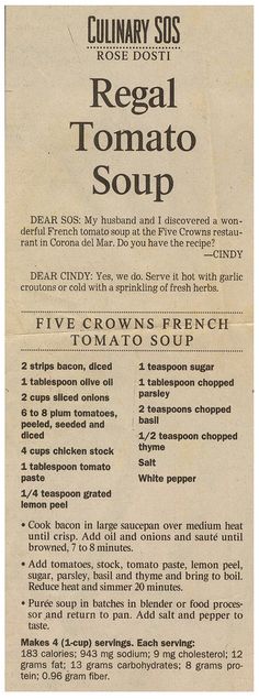 an old newspaper advertises some sort of soup