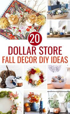 These Dollar Tree Fall decor DIY's will get your house looking gorgeous for Autumn without spending a bunch of money on new decorations. | Fall Decor Ideas | Farmhouse Fall Decor | Dollar Tree DIY #diy #fall #dollarstore #home #farmhouse #crafts