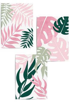 pink and green botanical wall art set of 3 prints Room Decor For Pink Walls, Pink And Green Wall Paint, Green And Pink Pallet, Green Pink And Blue Bedroom, Pink And Green Mural, Green And Pink Room Ideas, Green Brown Pink Aesthetic Room, Green Pink Blue Bedroom, Pink And Green Artwork