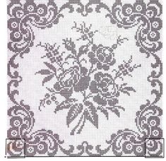 a cross stitch pattern with flowers on it